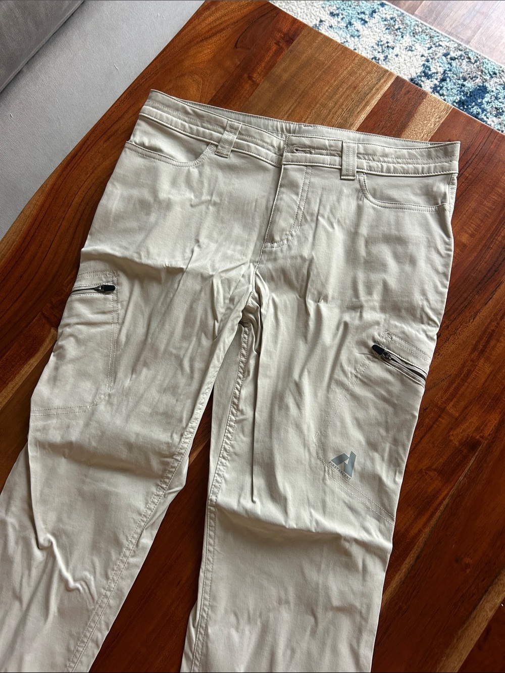 Eddie Bauer Light Khaki Straight-Leg Utility Pants